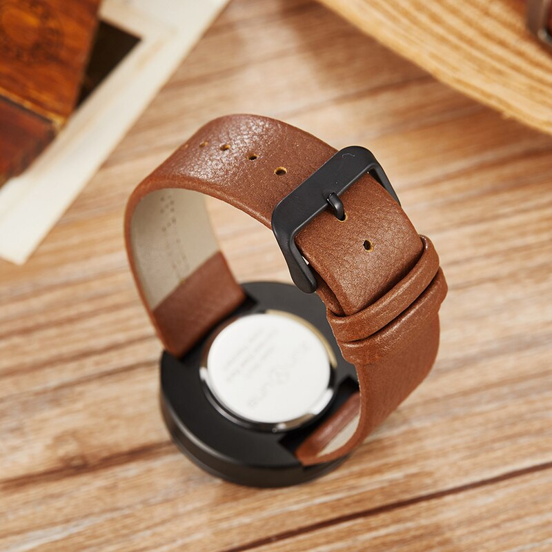 Dam män bambu trä klocka herr dam trä armbandsur läder retro par klocka klocka reloj de madera relogio masculino