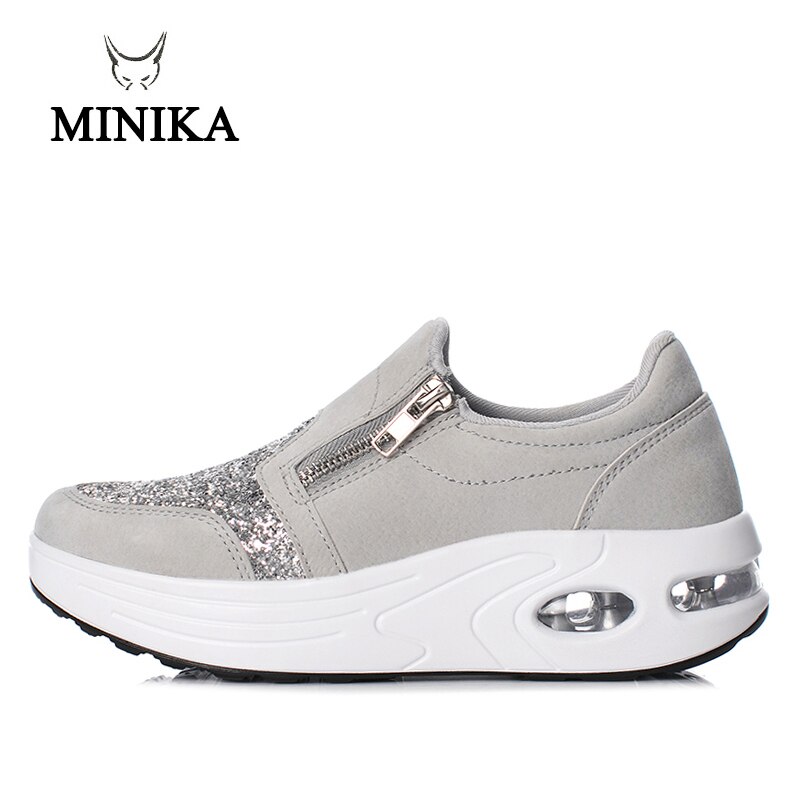 Lynlås wedges sko til kvinder sneakers zapatillas fitness udendørs sportssko luftpude shake teni feminino sko toning