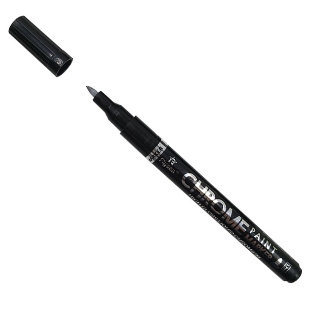 Rotulador de espejo para manualidades, acabado cromado metálico con rotulador, resistente a los rayos UV y al agua, para garabatos: 0.7mm Silver