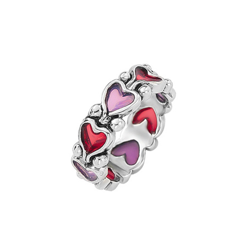 Stile Punk in metallo che ripristina antichi modi è rosso e nero anello a catena anello anello anello donna gioielli da sposa regalo: 2