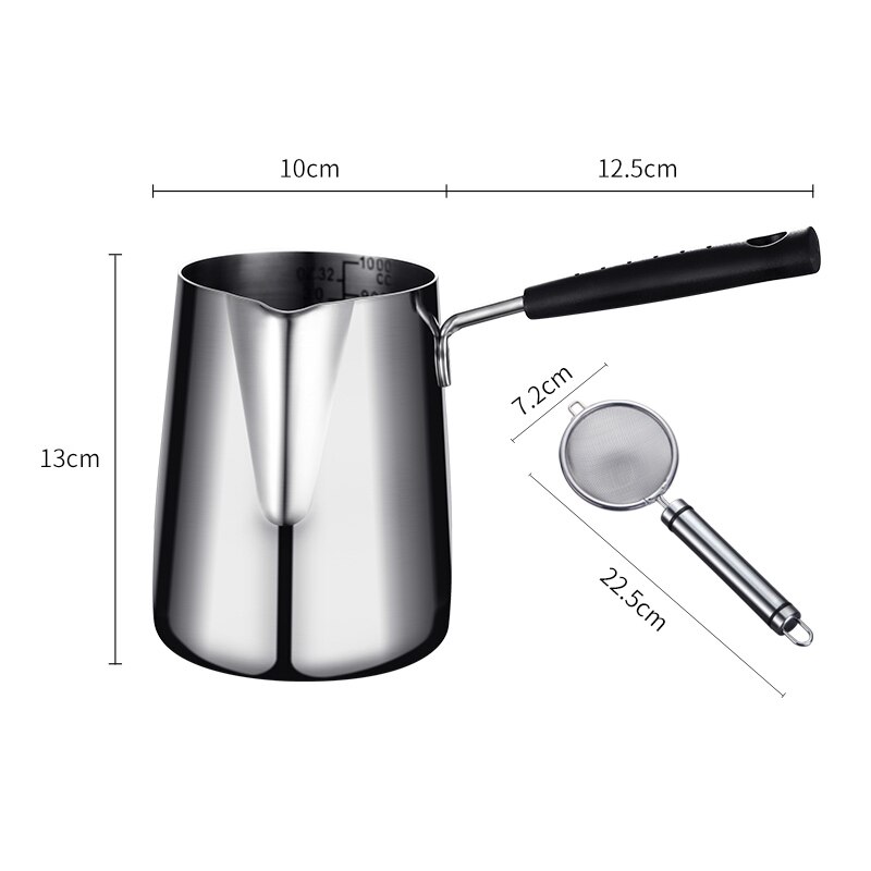 WORTHBUY Mini Koekenpan Pot Met Schaal 18/8 Roestvrijstalen Pan Voor Kids Patat Kip Koken Pan Keuken Kookgerei: Frying Pot Set A