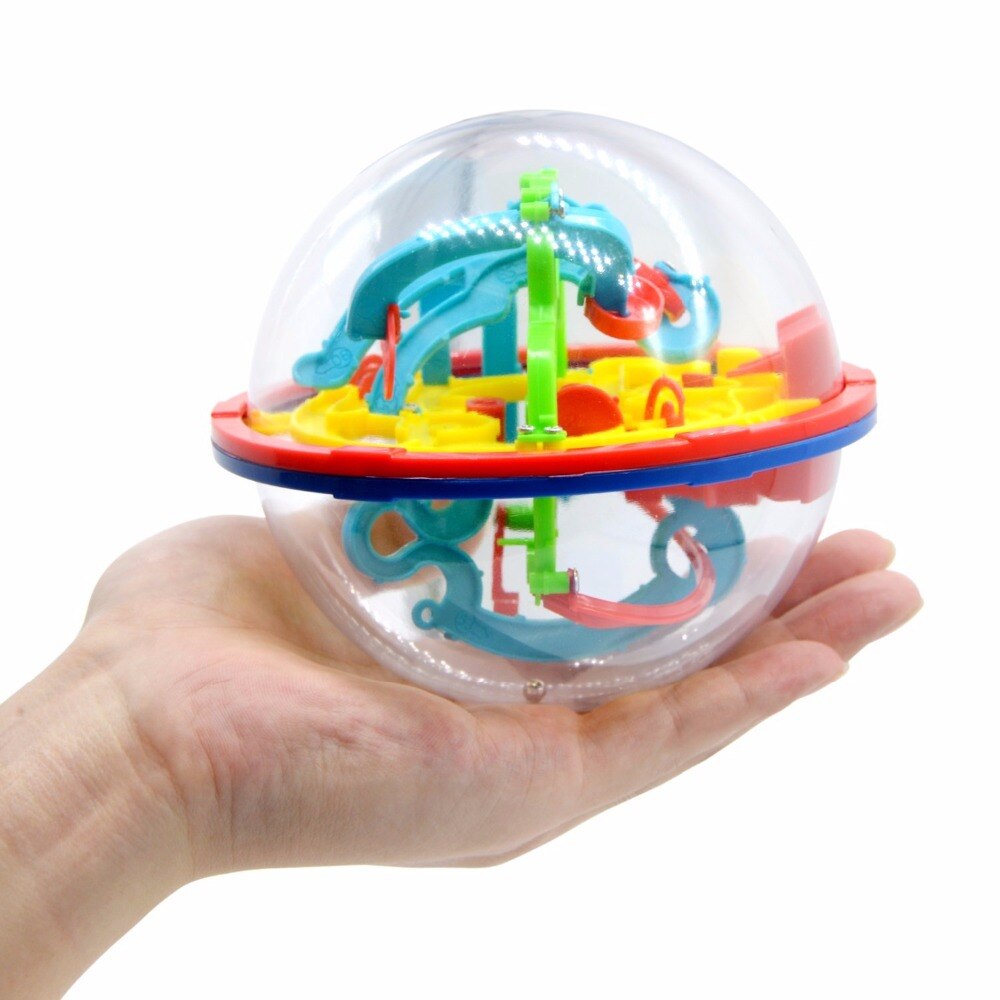 100 Step 3D puzzle Ball Magic Intellect Ball Labyrinth Sphere Globe Toys Challenging Barriers Game Brain Tester Balance Training