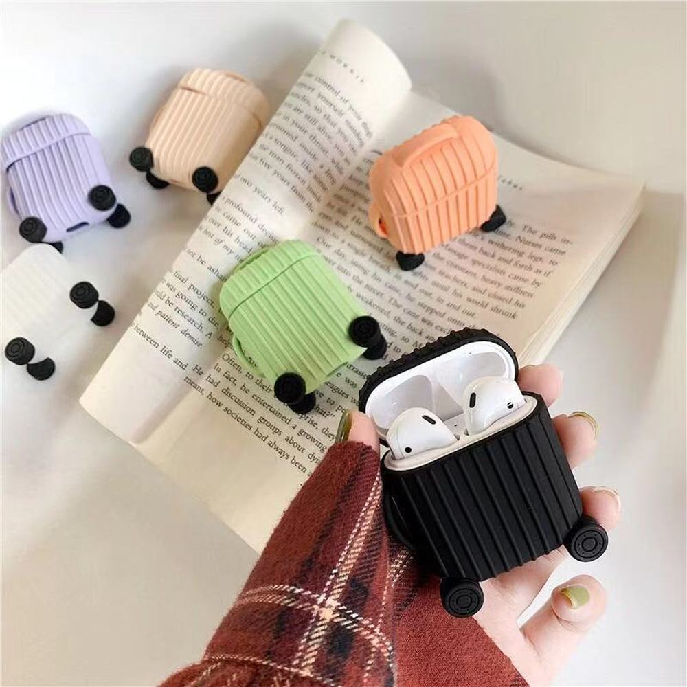 luxury For AirPods Case mini trunk box Earphone Accessories Case funda Cute Simple headphone silicon Cover For Air pods 1/2 case