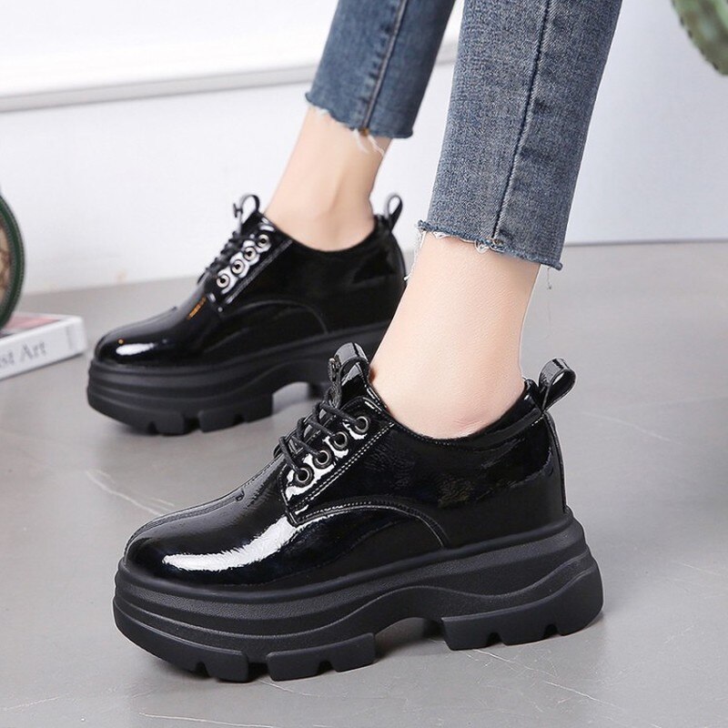 Cortex à lacets baskets chaussures vulcanisées dames chaussures de marche chaussures plates respirantes augmenter chaussures imperméables E15-26