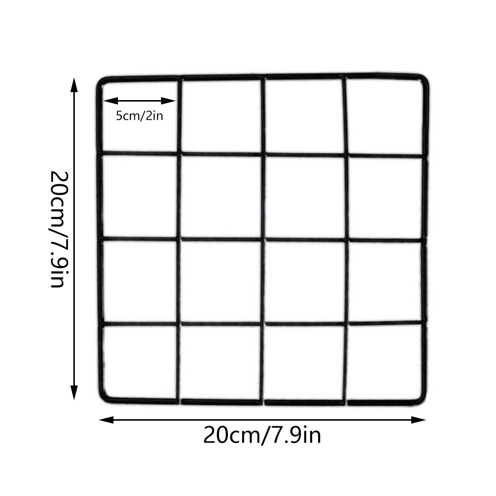 Art Display Mesh Storage Shelf Organizer Postcards DIY Rack Holder Modern Home Wall Decoration Iron Grid Decor Wall Black