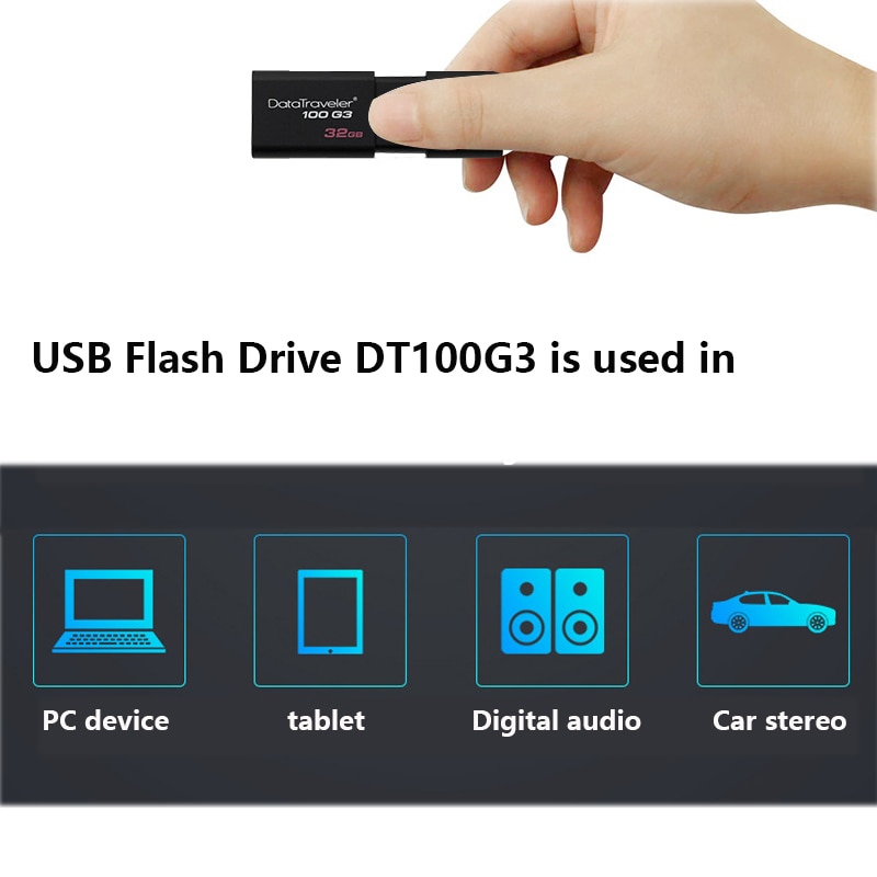 100% Original Kingston DT100G3 USB FLASH Drive 16GB 32GB 64GB 128GB 256GB Memory Stick Cle Stick Pendrive 3.0 pen drive USB