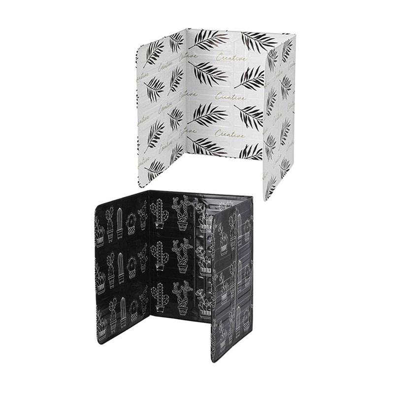 2Pcs Kitchen Grease Aluminum Foil Insulation Block Oil Splash Board Cooking Baffle Tin Foil Sheet Aluminum Foil, Black & Whi
