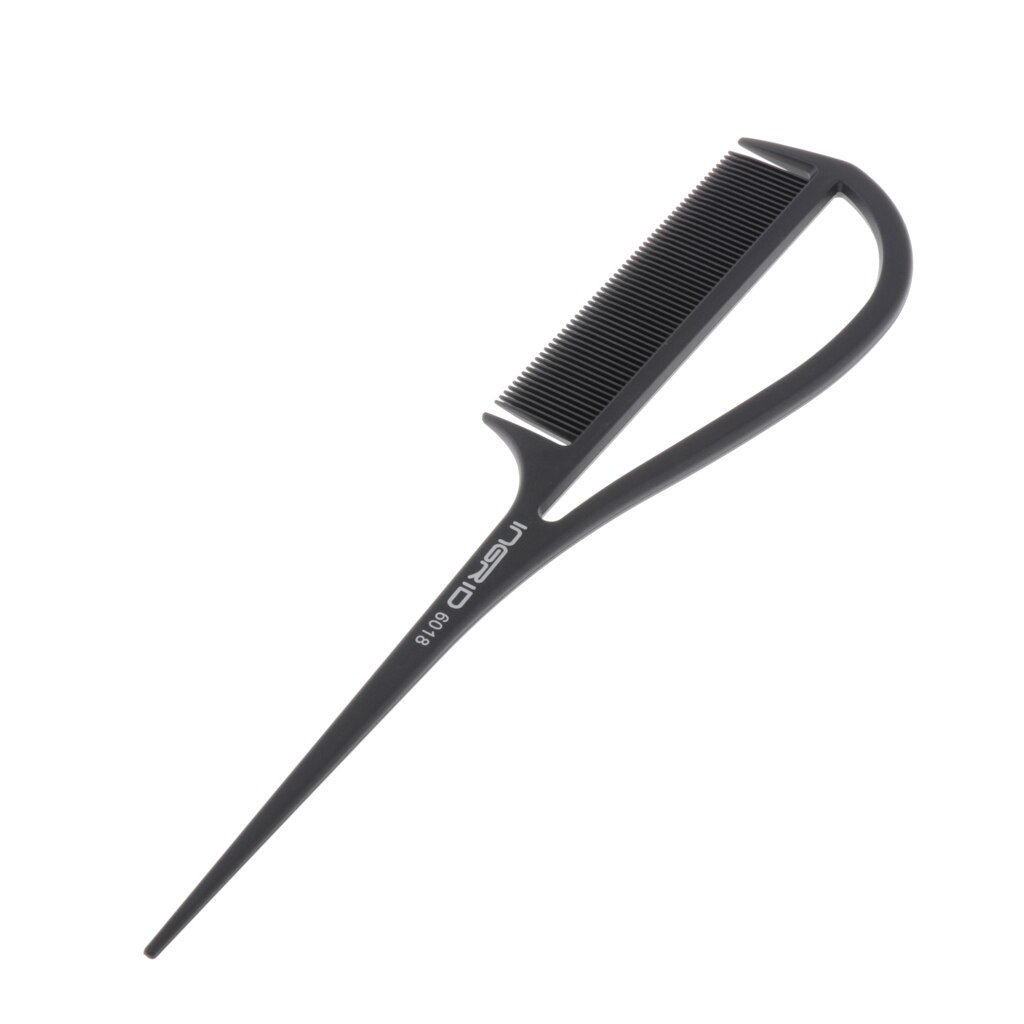 Peine de plástico negro para cola de rata, peine resistente a seccionar el cabello, estilismo