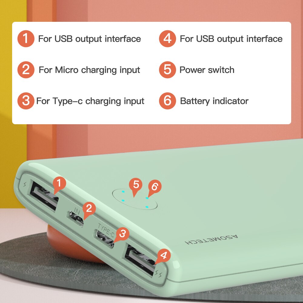 Power Bank 10000 Mah Draagbare Opladen Powerbank 10000 Mah Usb C Poverbank Externe Batterij Oplader Voor Xiaomi Mi 9 8 iphone