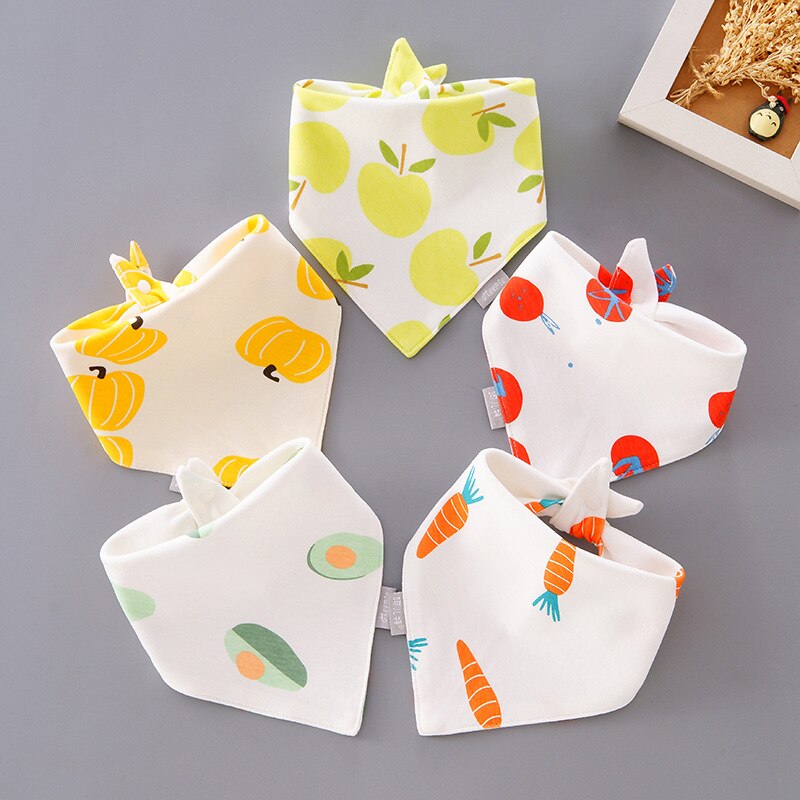 5 Stks/set Slabbers Driehoek Dubbele Katoen Bandana Slabbetjes Baby Jongens Meisjes Babador Voeden Kiel Zuigeling Burp Doek Baby Speeksel handdoek: 6