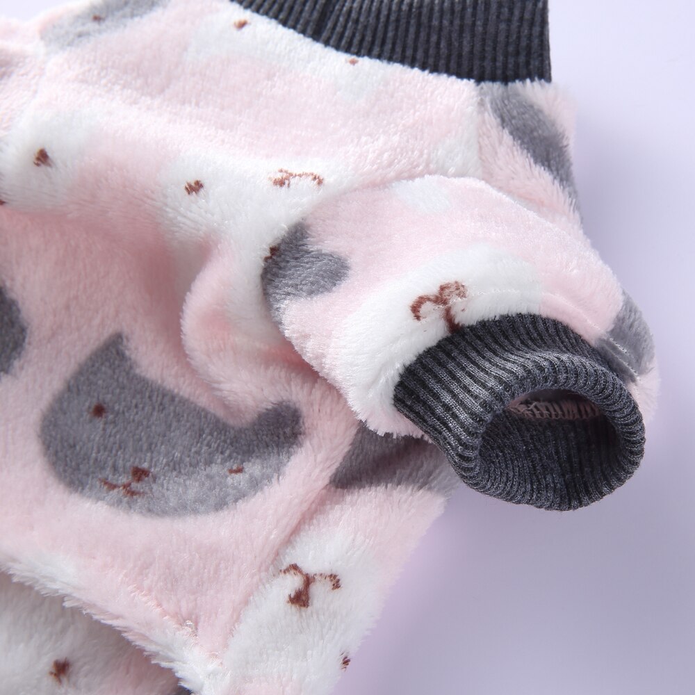 Pomeranian Clothing Dog Pajamas Winter Dog Clothes Print Warm Jumpsuits Coat for Small Dogs Puppy Dog Cat Chihuahua