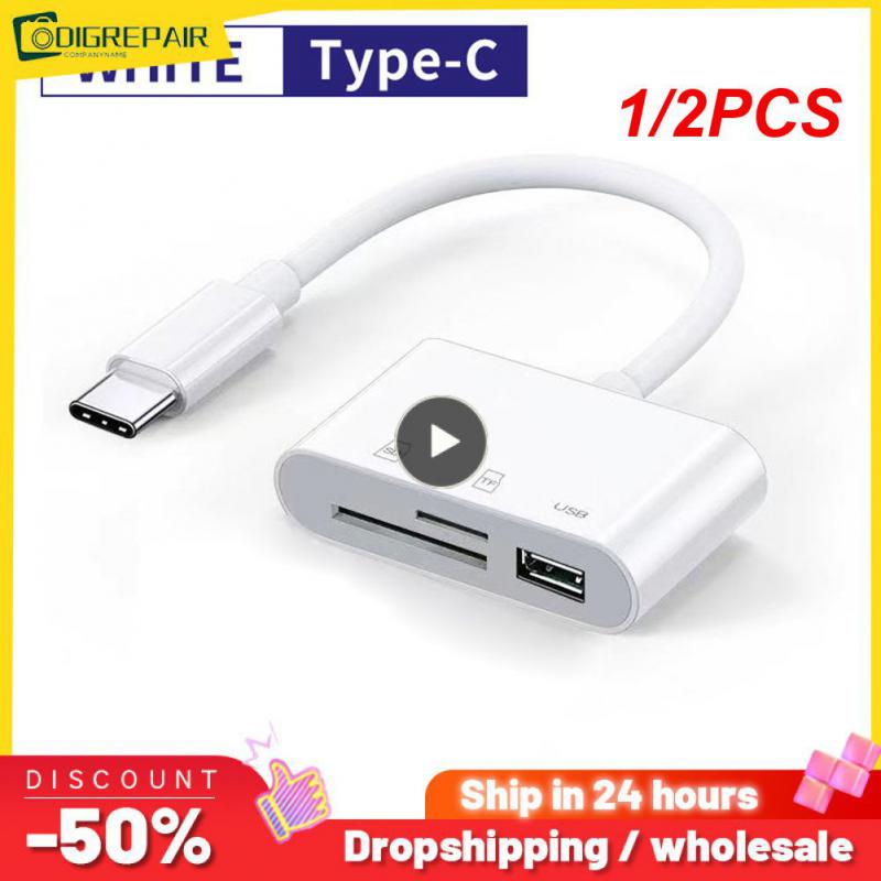 1/2 sztuki 3 w 1 typ C Adapter TF czytnik kart pamięci OTG Adpter dla IPad dla Macbook USB typu C czytnik kart