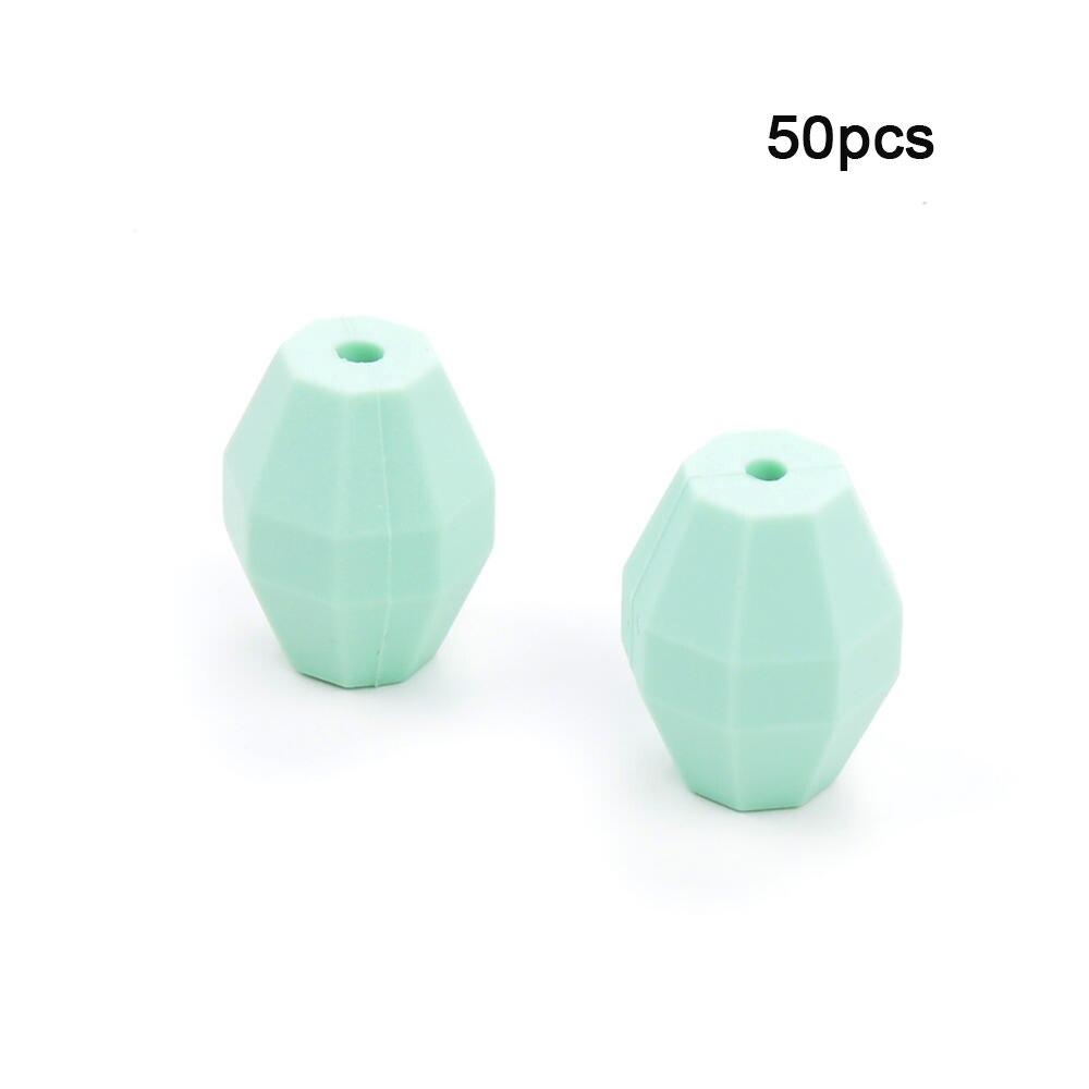 LOFCA perles de dentition en chêne | Perles de forme géométrique en Silicone, de alimentaire sans BPA pour bébé, chaîne à mâcher, diy: Mint