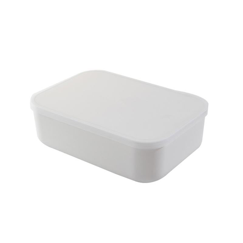 Plastic White Stackable Storage Box Bin with Clear Lid Handles Multifunctional Clothes Sundries Desktop Basket Organizer