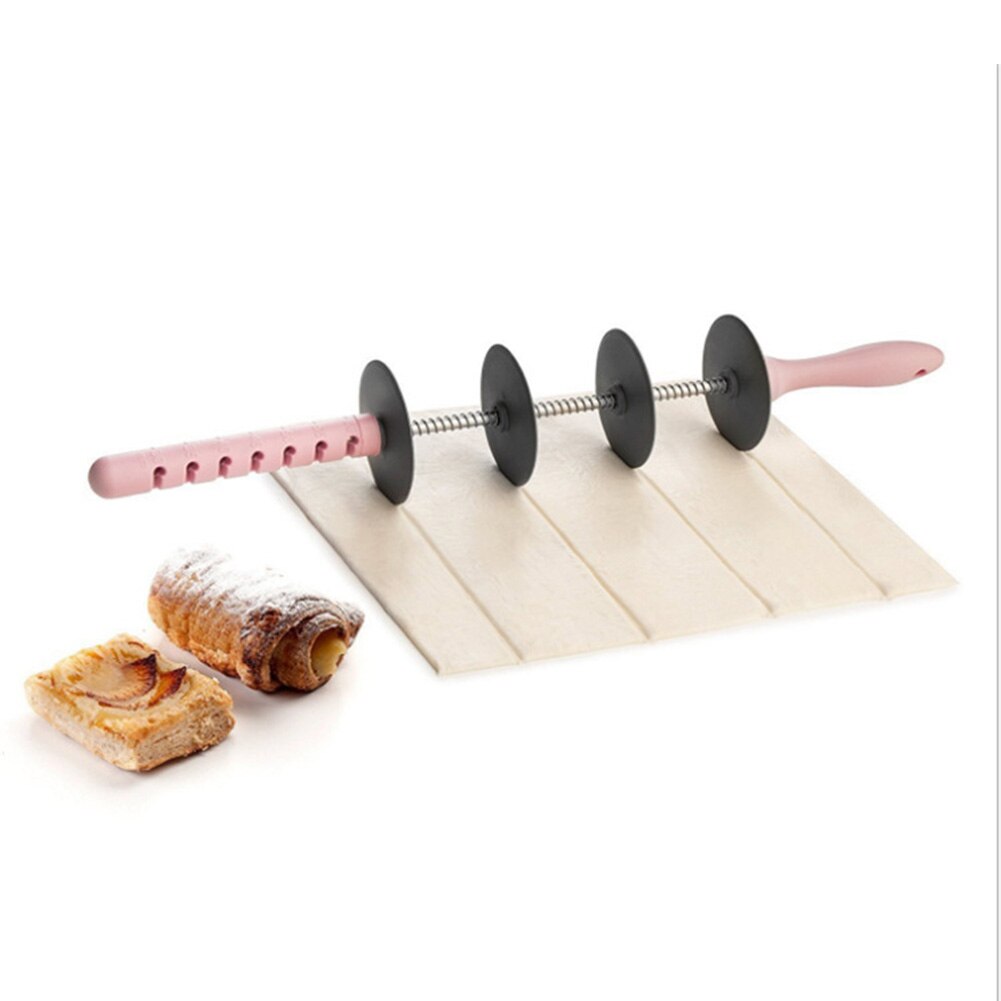 Croissant Rolling Pin Adjustable Multifunctional Dough Mixer Bread Sliced Croissant Potable Bread Cutter Roller Knife Cut Tool