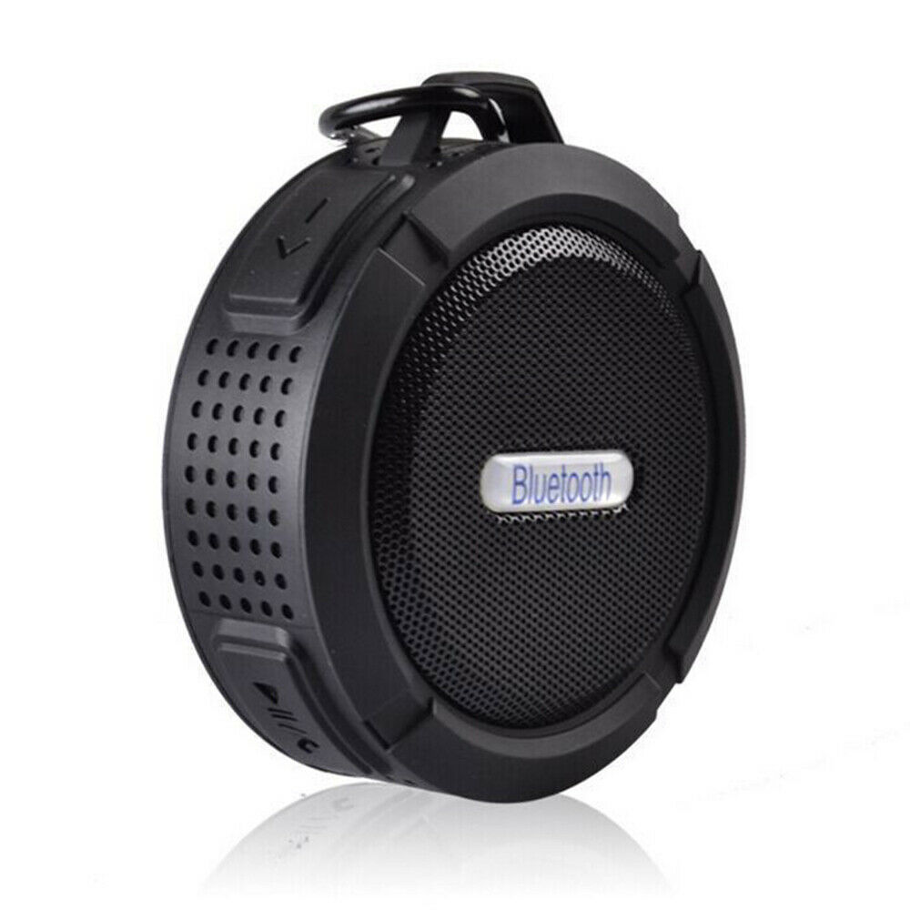 Mini Outdoor Wireless Speaker Waterdichte Geluid Douche Auto Zuig Handsfree Mic Cup Stereo Muziek Speakers: Black