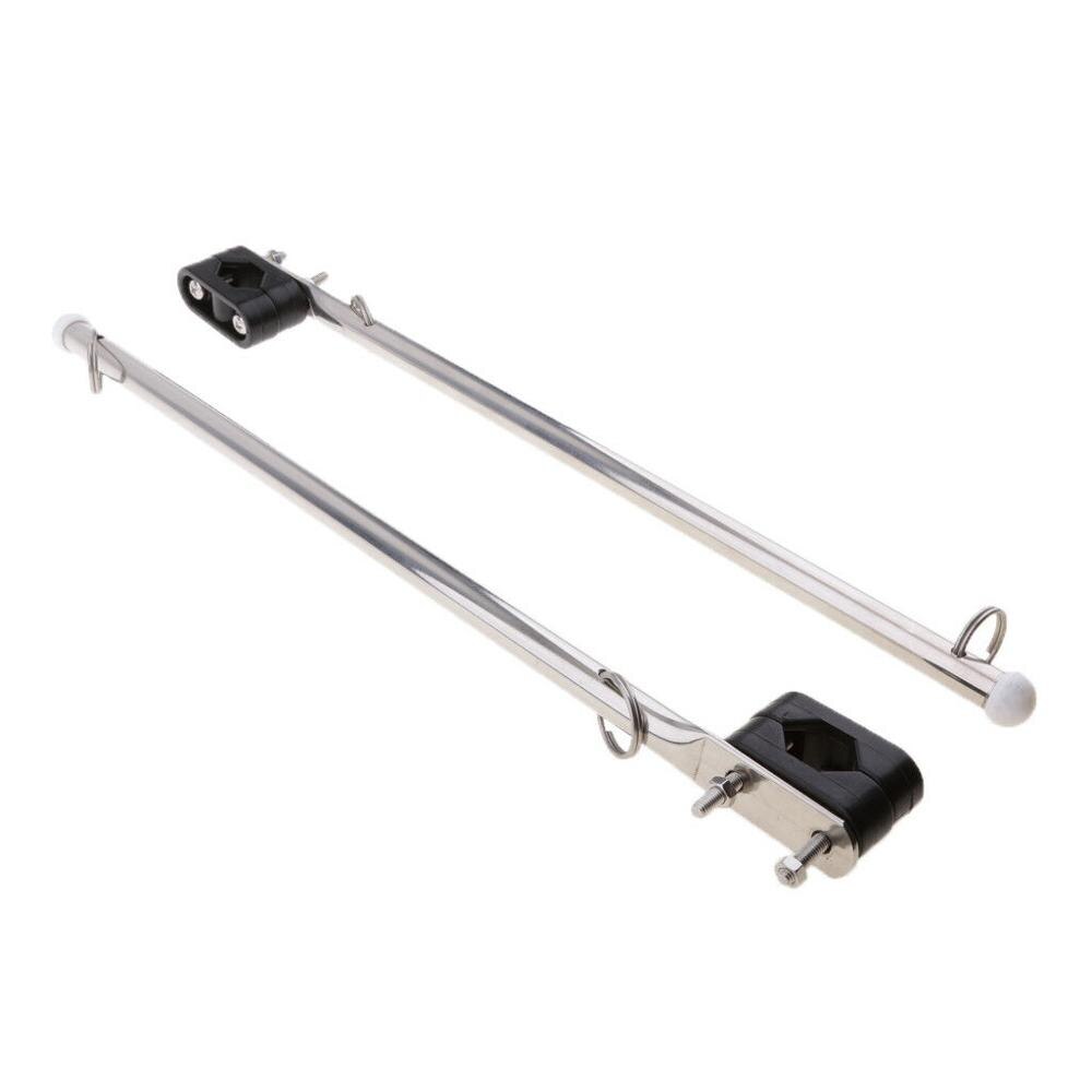 2PCS 14" Boat Flag Pole Holder 7/8"- 1" Rail Mount Adjutable Stainless Steel