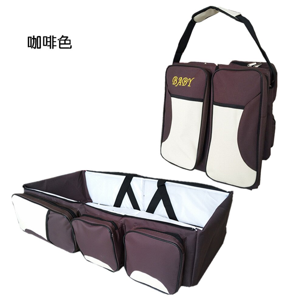 Infant Bed Diaper Bag Portable Shoulder Mommy Bag Multi-functional Mass Hand out chuang zhong chuang Package: Coffee