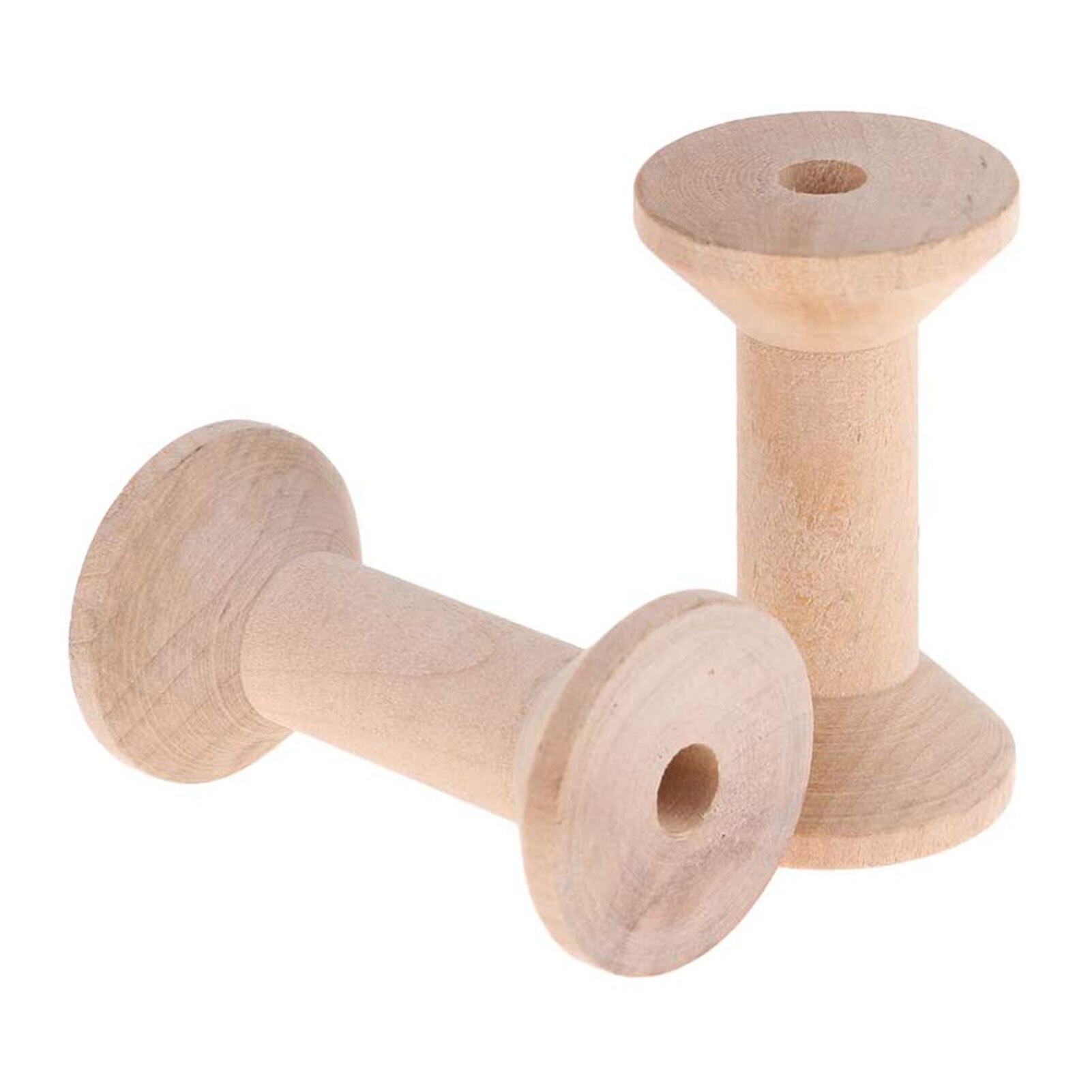 24Pcs Wooden Empty Thread Spools Large Unfinished Wood Spools Wire Weaving Bobbins for Arts Crafts Cord Roll