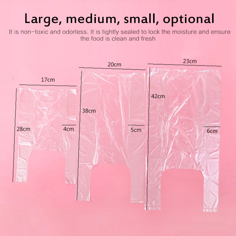 100 pièces paquets pour congélation alimentaire gilet-style conservation sac jetable pause casse-croûte fruits rouleau main déchiré rétrécissement en plastique Mylar