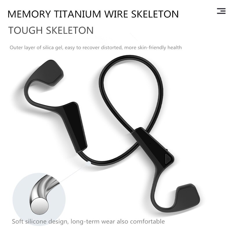 Aikswe Beengeleiding Koptelefoon Bluetooth Draadloze Sport Oortelefoon IP56 Headset Stereo Handsfree Met Microfoon Voor Running