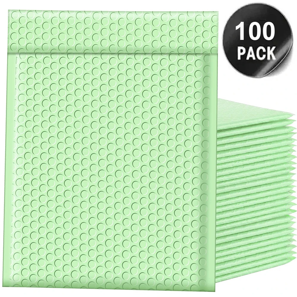 100 bubble mailers for small businesses, shipping bags for bubble wrap, courier envelopes, delivery packages, shipping bags: 15*18cm / Rose red