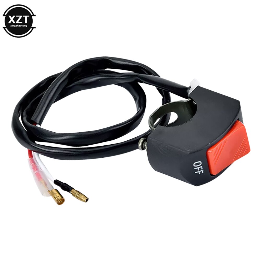 12V Knop Connector Stuur Aan/Uit Schakelaar Motorfiets Drukknop Voor Atv Elektronische Fiets Scooter Motor