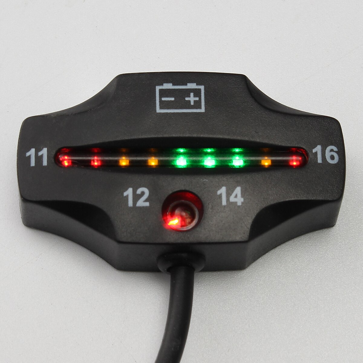 En motorcykel bil universal led batteri tester måler spændingsmåler indikator pad batteri niveau monitor 12v/24v