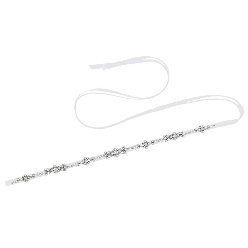 Cinturón para vestido de novia cinturón con cuentas para vestidos cinturones con estrás de perlas para Mujer Accesorios nupciales Braut Hochzeitsgürtel S488: Blanco