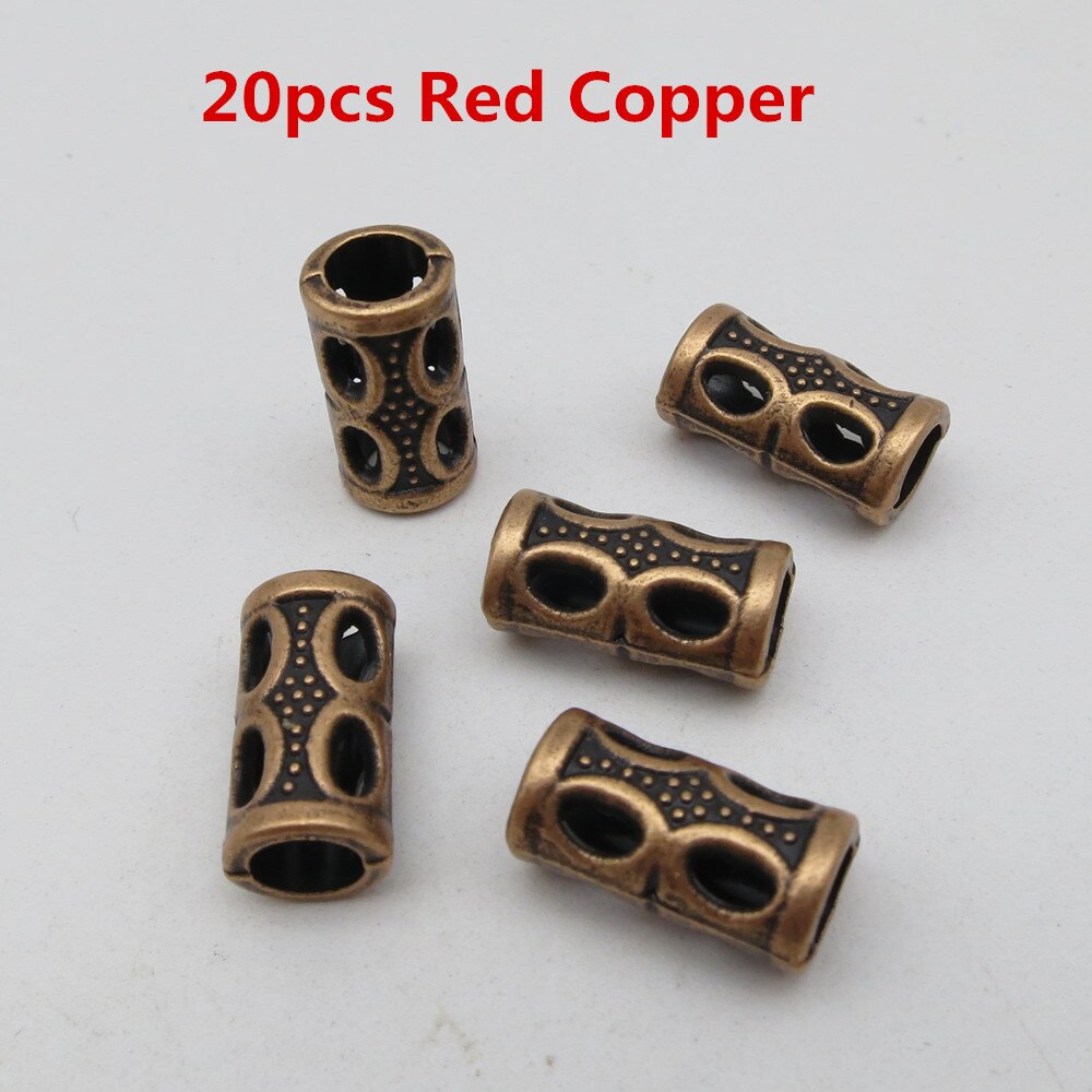 5 -20 zilver/goud/brons/rood koper viking haar vlecht dread baard dreadlock kralen buis ringen: 20 stuks rood koper