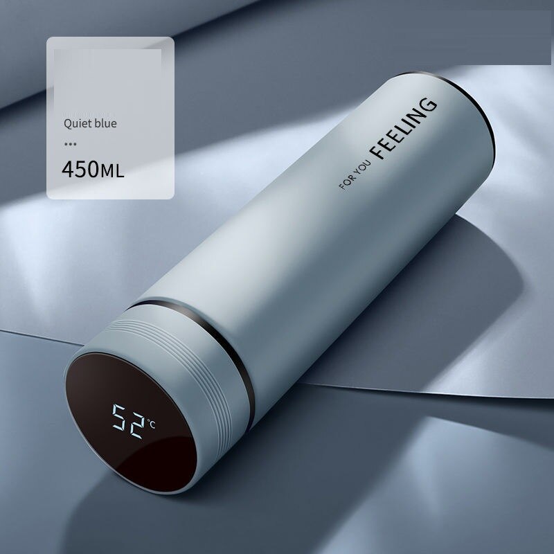 Termo portátil de acero inoxidable para hombres y mujeres, botella de agua del té de gran capacidad con pantalla inteligente y temperatura, 304: Intelligent Blue