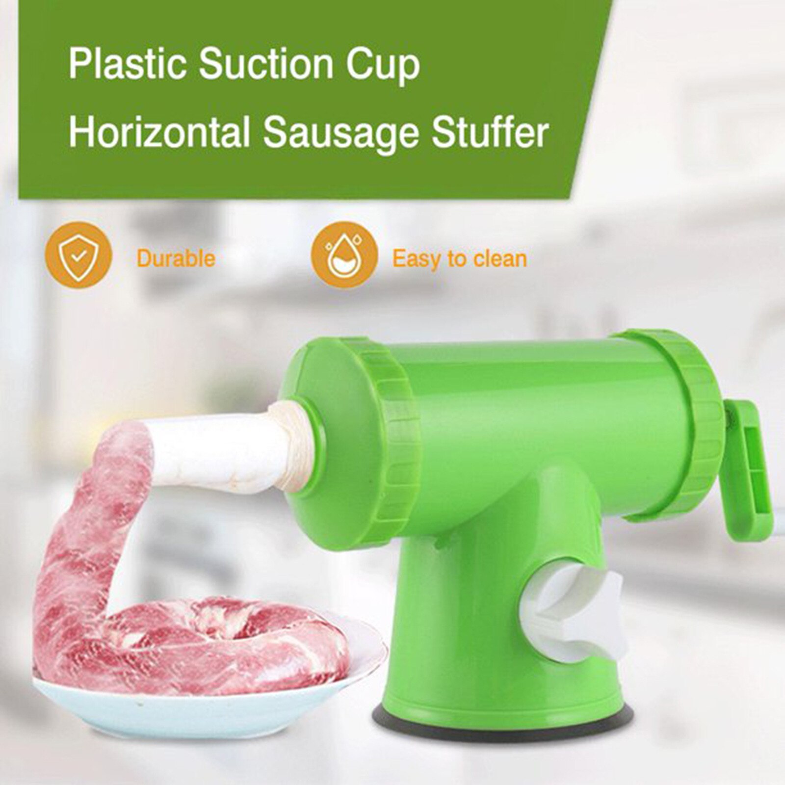 Manual Sausage Meat Fillers Machine for Sausage Meat Stuffer Filler Hand Operated Sausage Machines Food Maker Funnel Nozzle