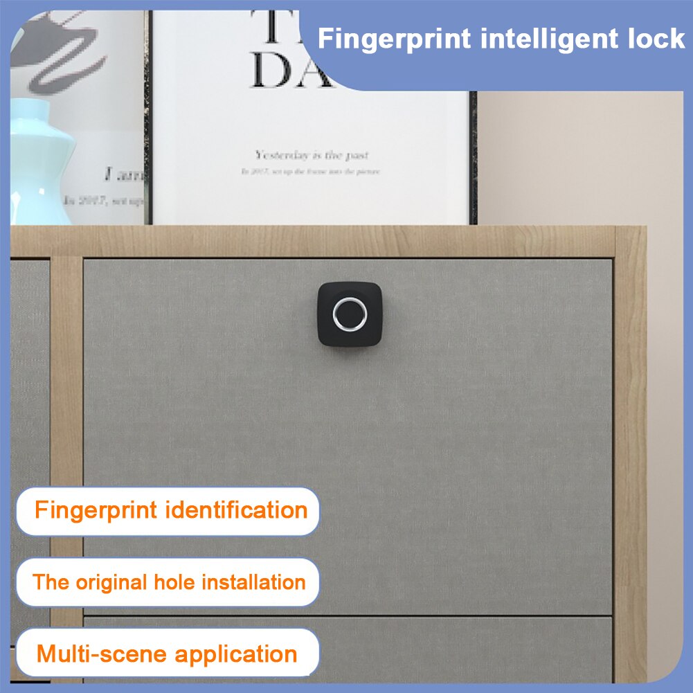 Battery Powered Easy Install Intelligent Mini Furniture Drawer Biometric Keyless ABS Anti Theft Fingerprint Cabinet Lock