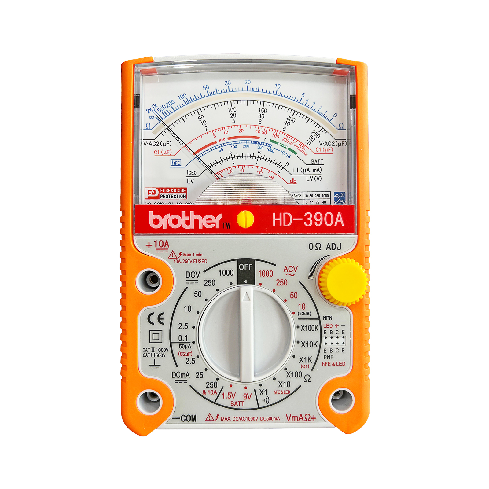 Brother HD-390A Analog Multimeter High Precision Mechanical Electrician Home Maintenance Pointer Multimeter 100K Resistance File