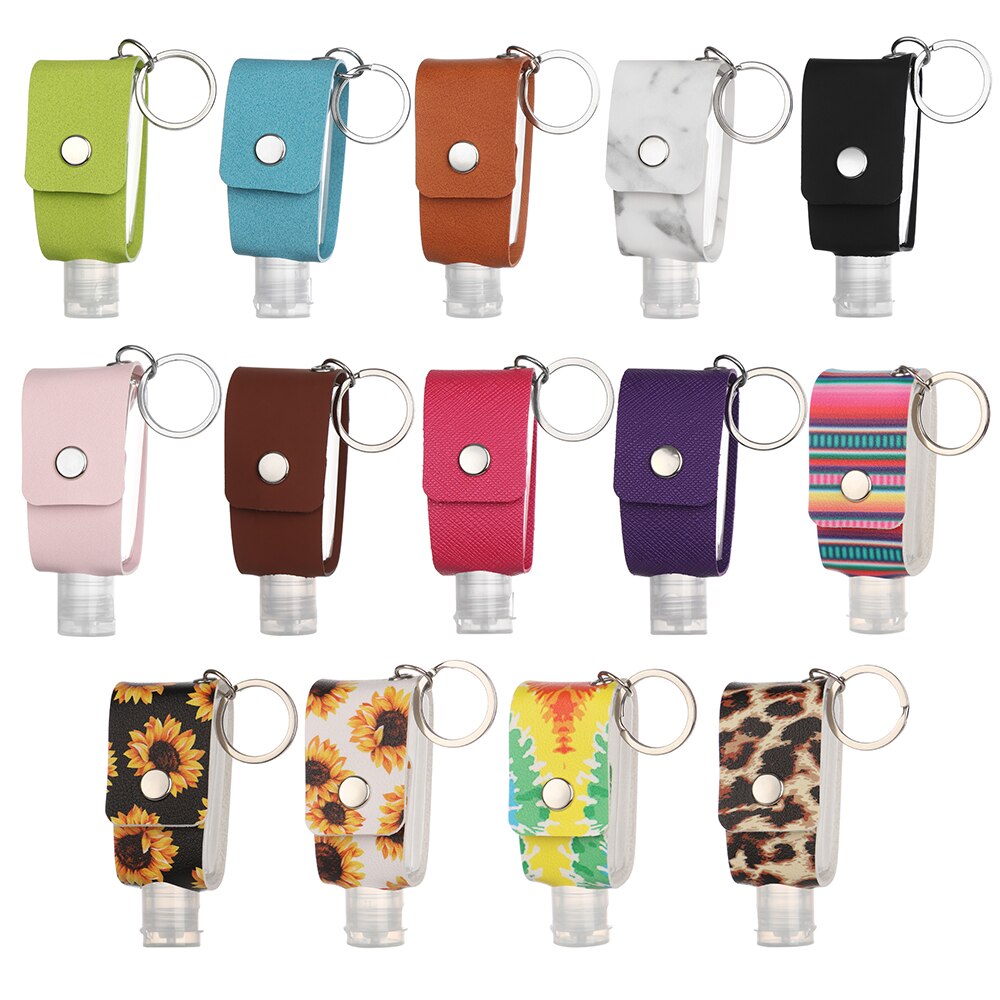 30ml Hand Sanitizer Bottle Portable Keychain Holder Travel Reusable Bottle Hand washing gel Sub-bottling with Keychain Carrier