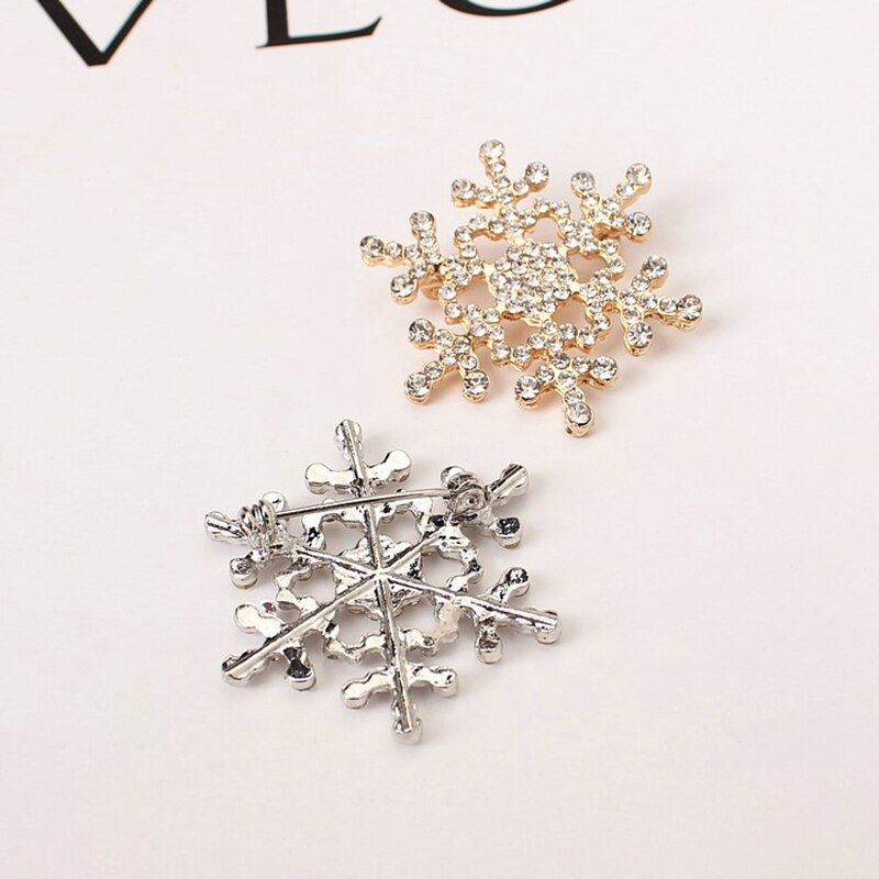 Lady Brooch Sparkling Crystal Rhinestones Large Snowflake Brooch Pins Jewelry Brooches Women Broche 7g