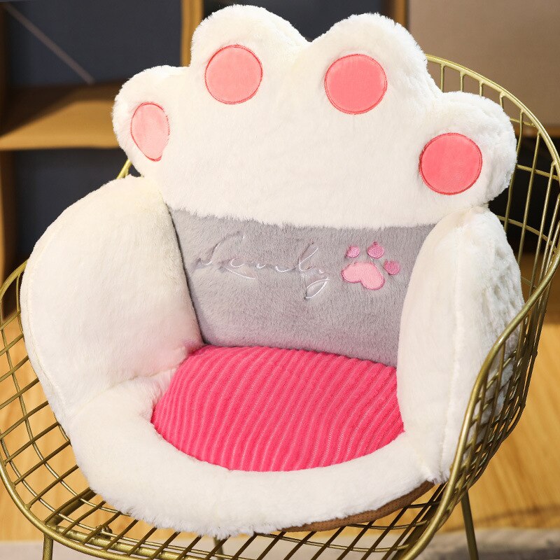 Cojín de felpa con forma de pata de gato para bebé y niño, cojín para silla de comedor, esterilla de sofá para el hogar, suelo interior, de decoración de invierno: Cat paw 9
