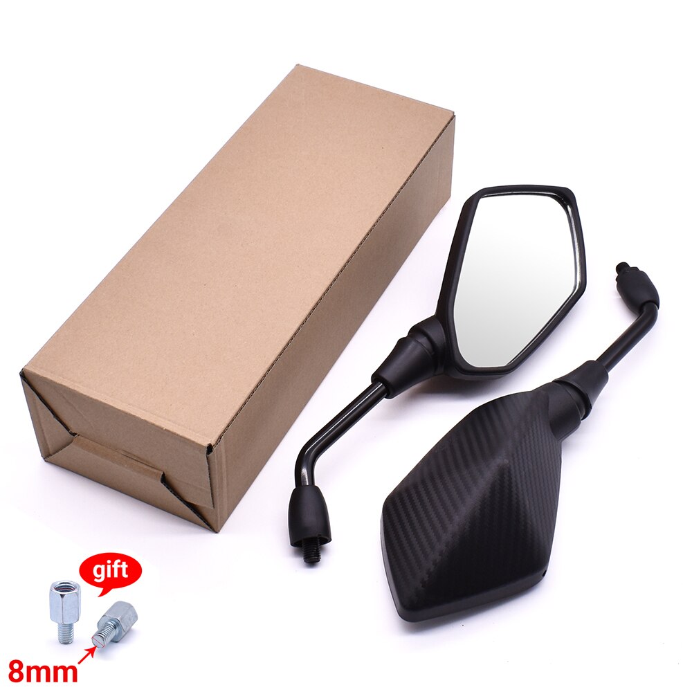 Espejos retrovisores para motocicleta, espejo convexo trasero de 10mm y 8mm, para kawasaki versys 650, z900, z1000, suzuki 650 africa twin, 1 par