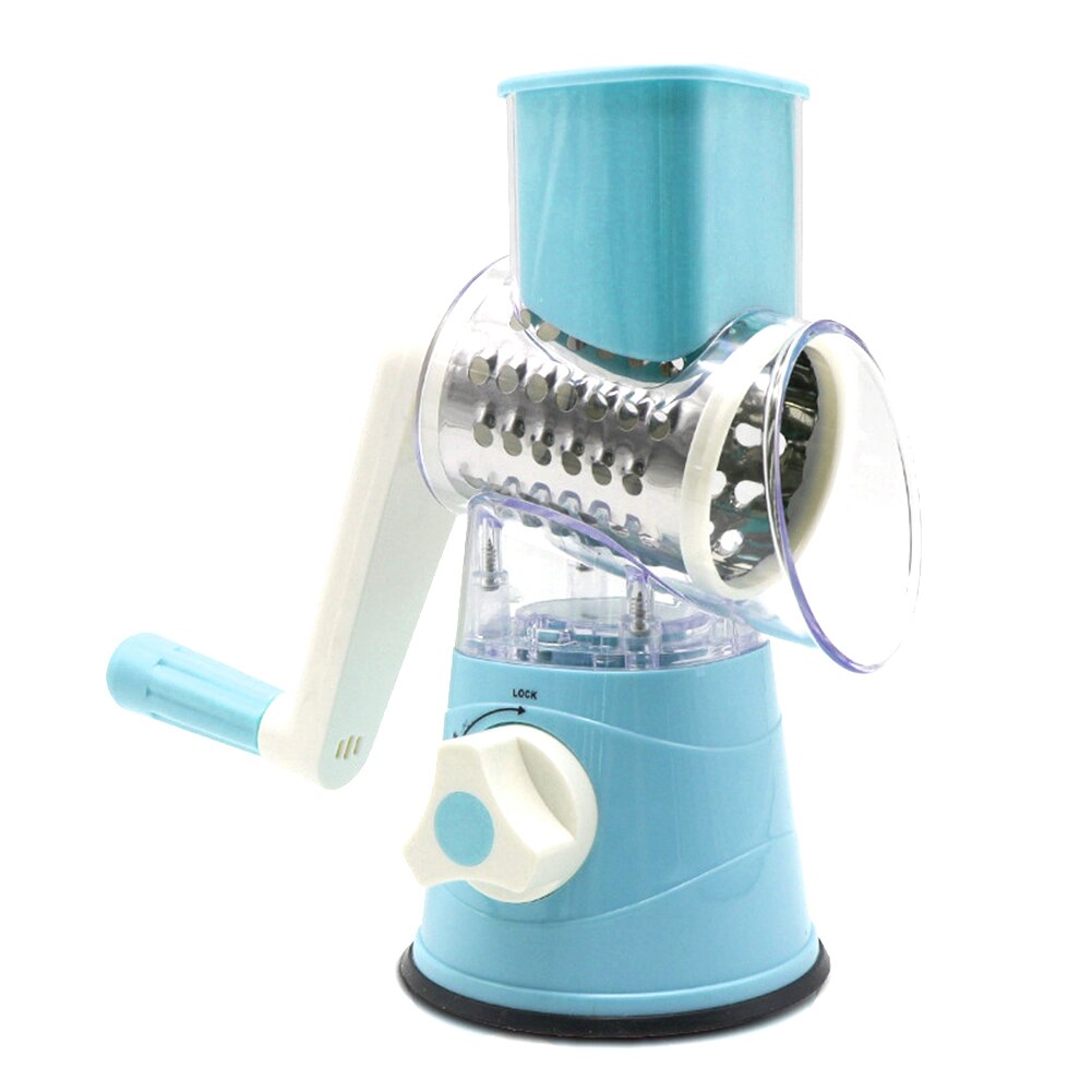 Labor Saving Cheese Shredding Cutter Multifunctional Home Manual Vegetable Meat Roller Kitchen Tools Fruit Hand Operated Chopped: Blue