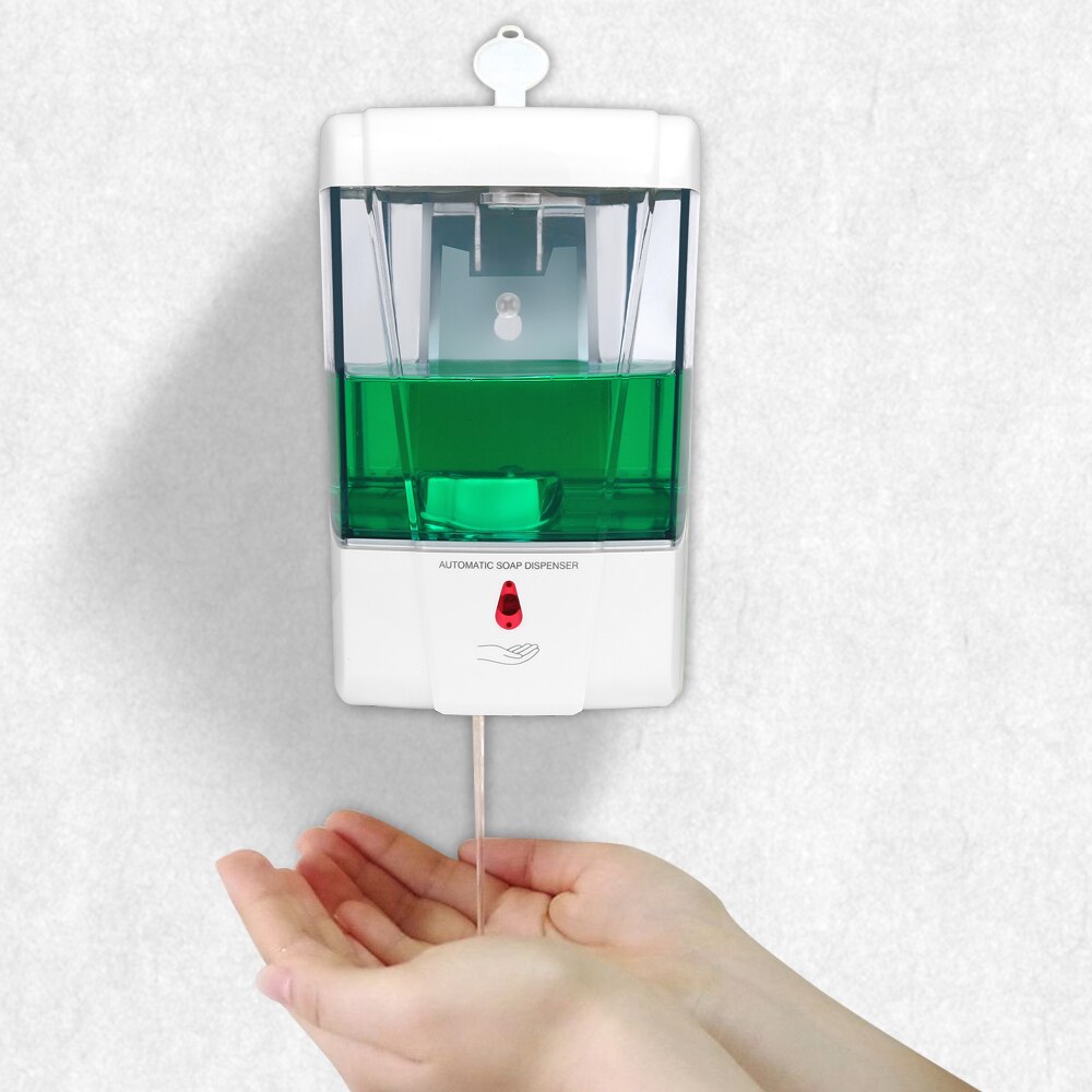 Automatisk tvåldispenser väggmontering, handdesinfektionsdispenser kök beröringsfri sensor handfri flytande tvåldispenser