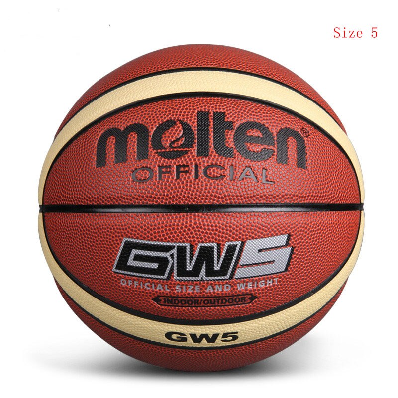 Basketball Ball Official Size 7/6/5 PU Leather Outdoor Indoor Match Training Inflatable Basketball baloncesto: Size 5 GW5