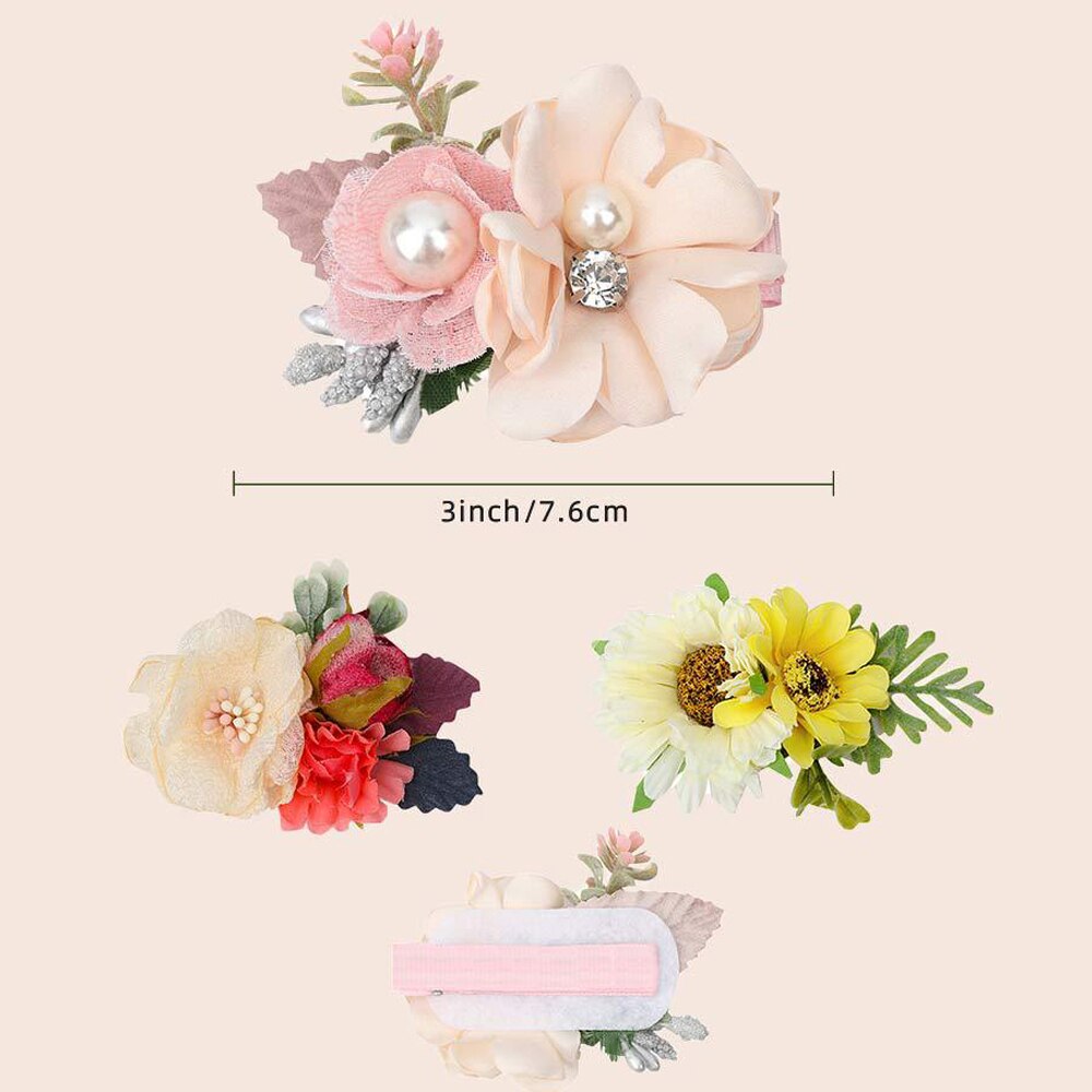 Baby Cute Artificial Floral Hair Clips Rose Pearl Hairpins For Girls Kids Hairgrips Hair Accessories Girls