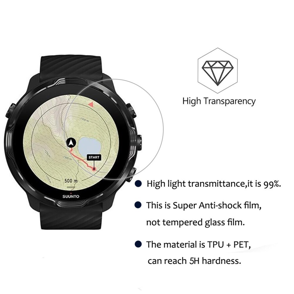 3 sztuk wyczyść Nano Anti-shock warstwa ochronna PET dla SUUNTO 7 SUUNTO7 Anti-Scratch wodoodporny ekran Smart watcha Protector Film