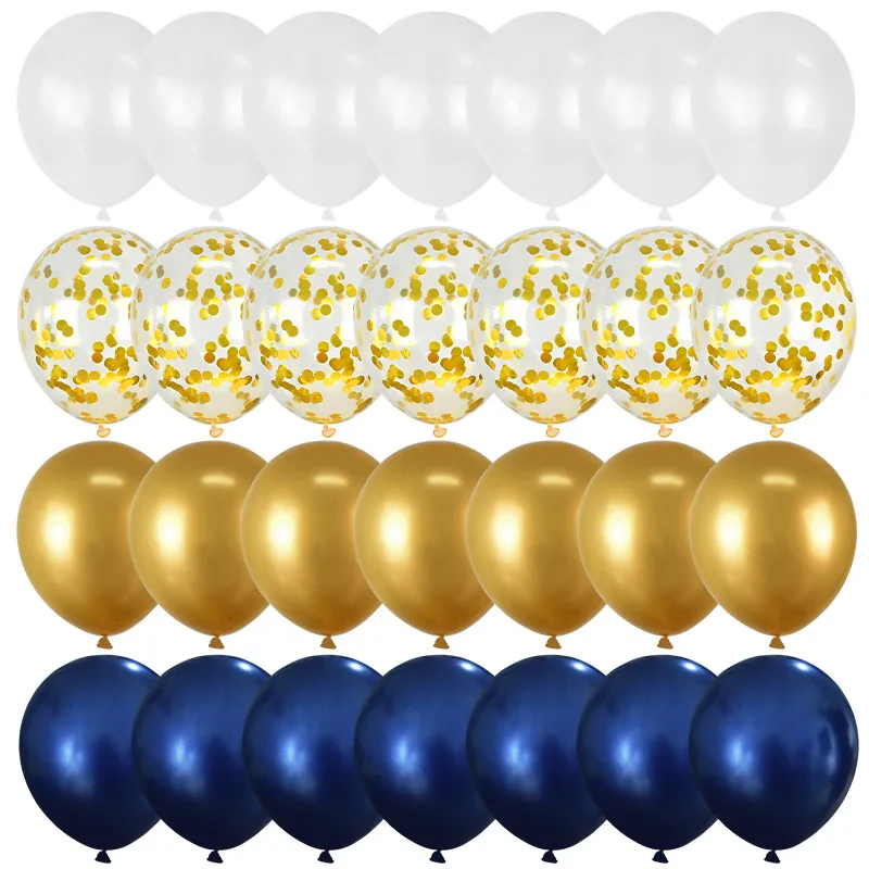 Juego de globos azul marino para decoración de bodas y fiestas de cumpleaños