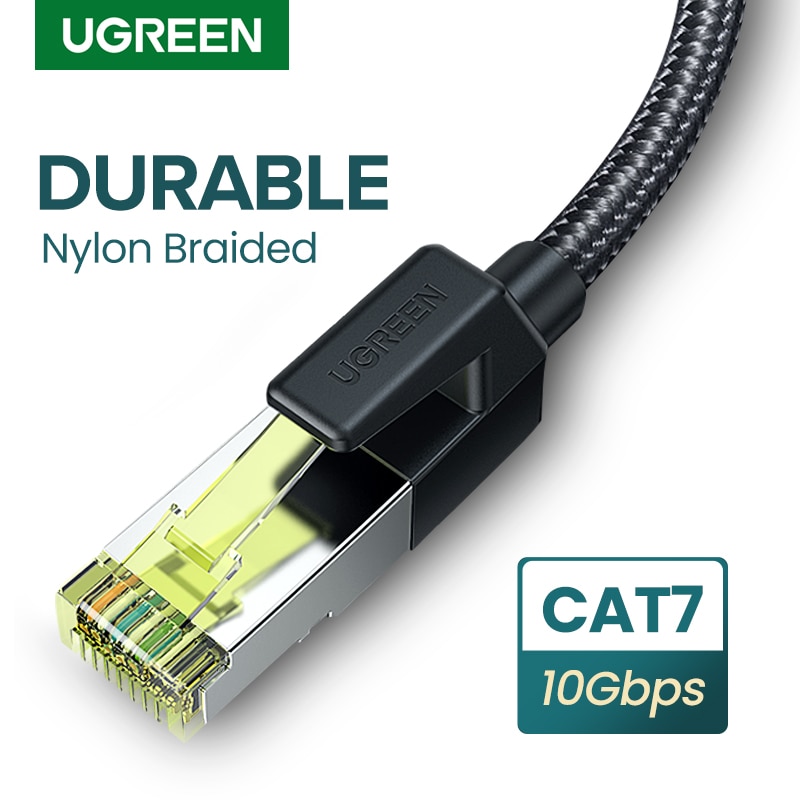 UGREEN Ethernet Cable CAT 7 Strong Nylon Braided Internet Wire CAT7 Lan cable For PS 4 Router CATS 7 10Gbps RJ45 Cable Ethernet