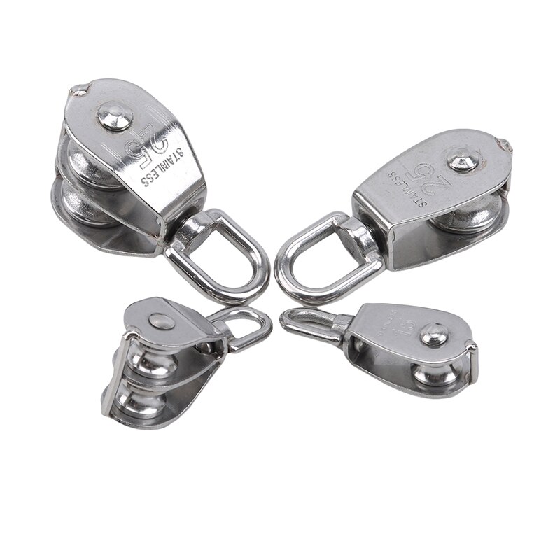 304 Stainless Steel Double Pulley Lifting The Hanging Wheel Fixed Lifting Driving Pulley Rotating Rings Industrial Hardware