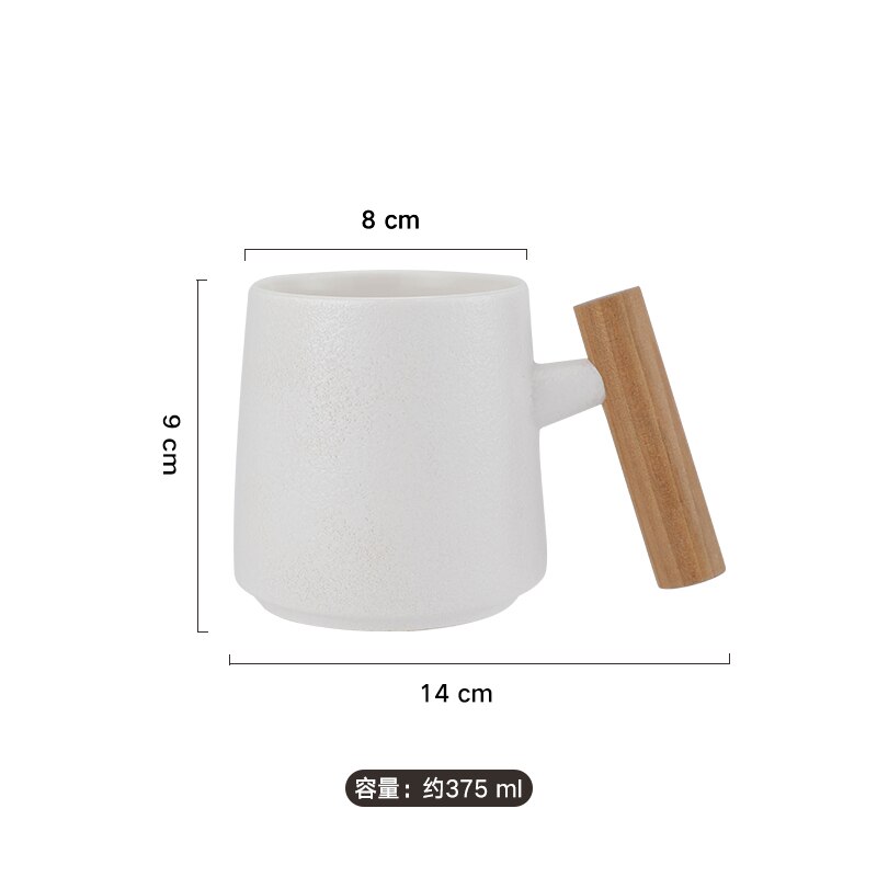 Juego de tazas de boca de cerámica con mango de madera, accesorios de decoración para el baño, hogar, Hotel, 3 unidades: B-1pcs
