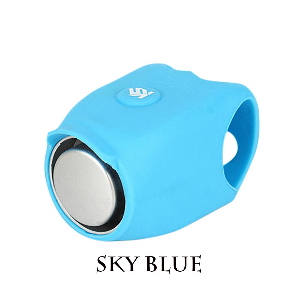 Bicycle Biking Riding Silicone Bell Electronic Horn Accessories Mountain Bike Riding Equipment Electronic Hhorn Light Lamp Black: Sky Blue