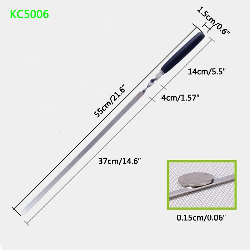 6PCS Wooden Barbecue Skewers Set w/Oxford Bag Long Barbecue Fork Shish Kebob Skewers For Beef Chicken Meat 21.6in