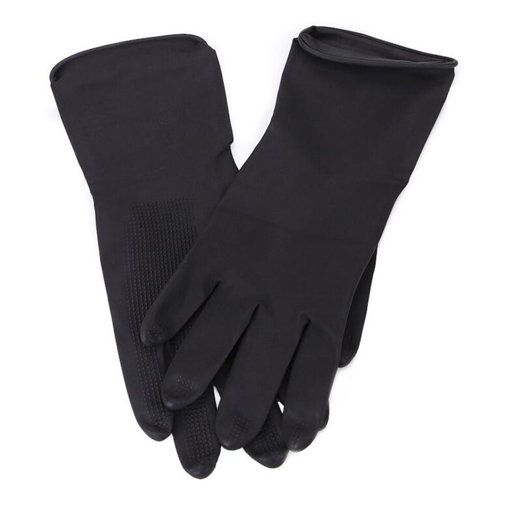 Guantes de goma más gruesos para peluquería, 1 par de guantes de goma reutilizables para coloración y tinte del cabello, color negro, herramientas de estilismo para el cabello